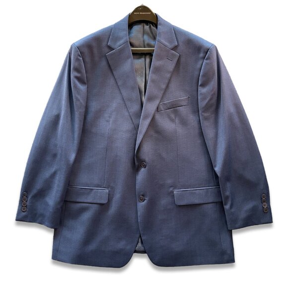 Michael Strahan 2-Piece Blue Wool Blend Wedding Suit Men's 44R 40x32 - Picture 2 of 16